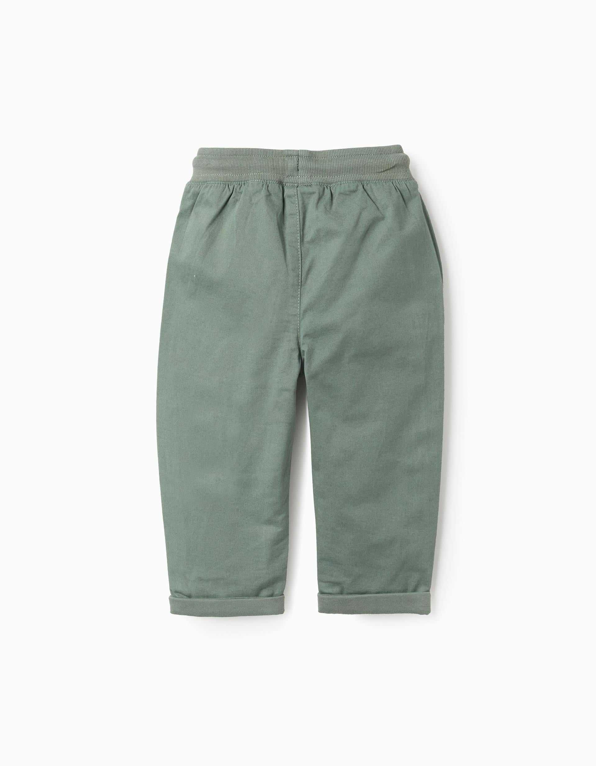 - PANTS TWILL, DARK GREEN, 9/12M 2